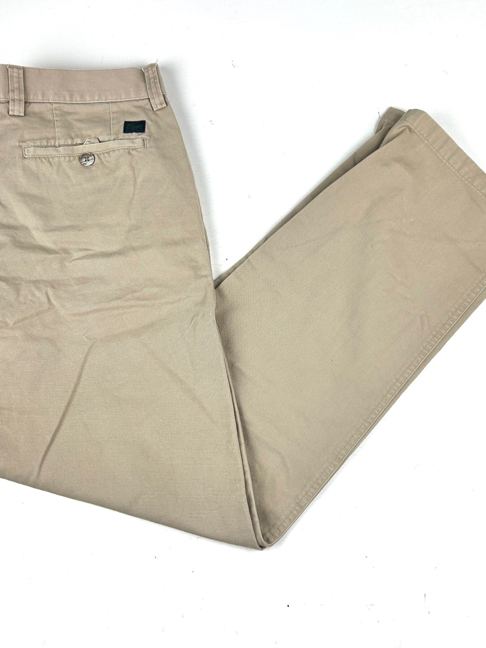 Lacoste Pants Mens Size 34 X 30 Beige Khaki Straight Fit Chino Flat Front